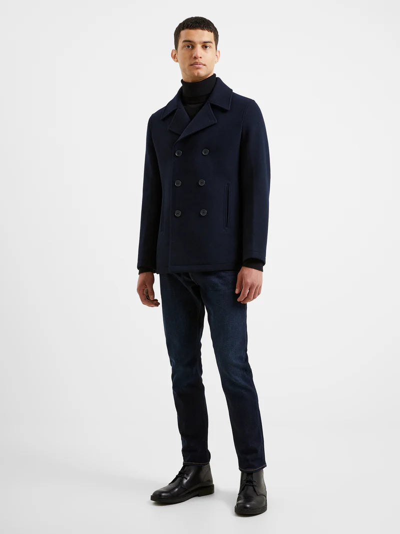 Stylish Double Breasted Peacoat for Men - Classic Winter Wool Coat with Notched Lapel | Perfect for Business, Office & Formal Occasions