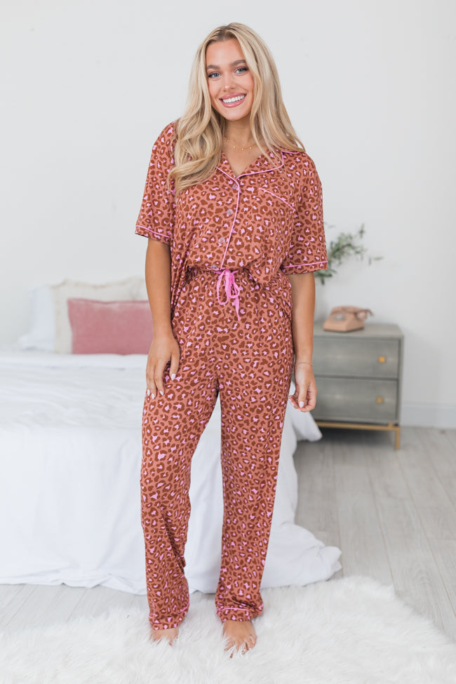 Pink Bamboo Short Sleeve Pajama Top for Women - Soft & Breathable Sleepwear - Perfect for Lounge, Vacation & Cozy Nights at Home