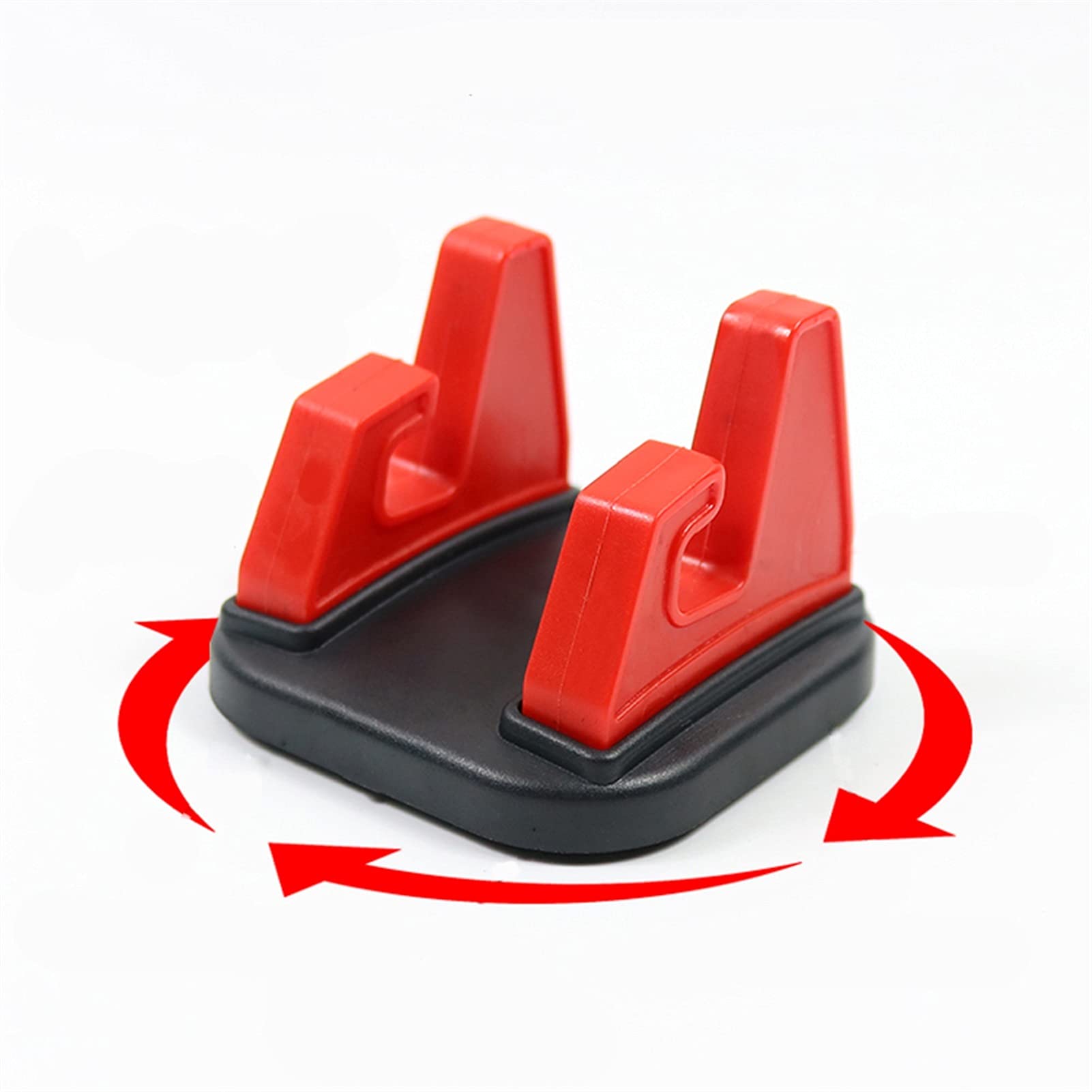 HENGMEITU 360° Rotating Car Phone Mount - Universal Dashboard Sticky Phone Holder Stand for iPhone, Samsung, Smartphones - Perfect for GPS Navigation & Hands-Free Driving (Red)