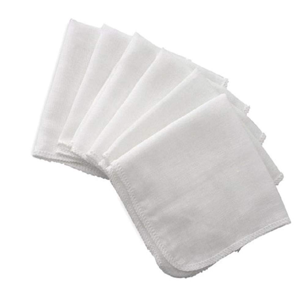 Arka Home Products 12-Pack 100% Cotton Muslin Face Towels - 12x12 Inches, White | Soft & Absorbent for Skincare, Makeup Removal & Baby Care