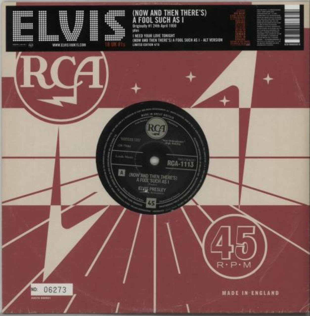 Elvis Presley - (Now And Then There's) A Fool Such As I - Vintage Vinyl Record - Perfect for Collectors & Music Lovers - Great for Home Decor & Retro Parties