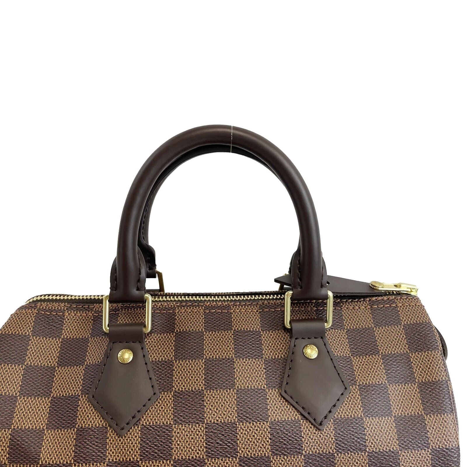 Authentic Louis Vuitton Damier Ebene Speedy 25 Brown Crossbody Bag - Perfect for Work, Travel & Everyday Luxury Fashion Accessory