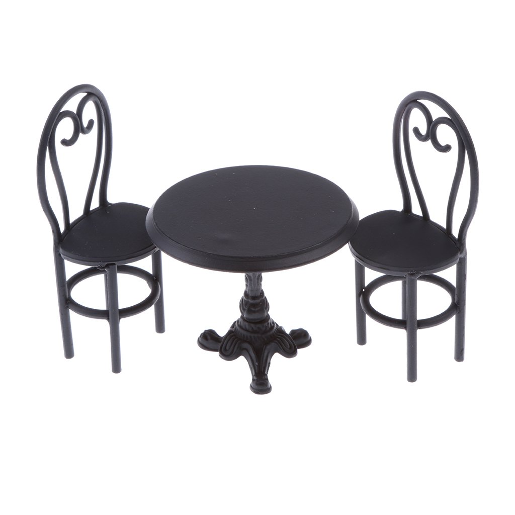 1:12 Scale Miniature Dollhouse Dining Table & Chairs Set - Realistic Wooden Furniture for Dollhouse Decor, DIY Crafts & Collectibles - Perfect for Miniature Enthusiasts, Model Train Scenes & Dollhouse Displays