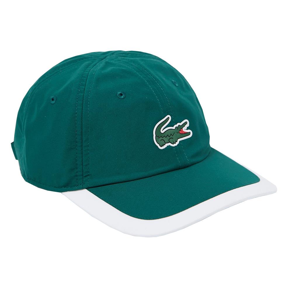 Lacoste Sport Contrast Brim Cap - Green & White Adjustable Baseball Hat for Men & Women - Perfect for Golf, Tennis, Running & Outdoor Activities