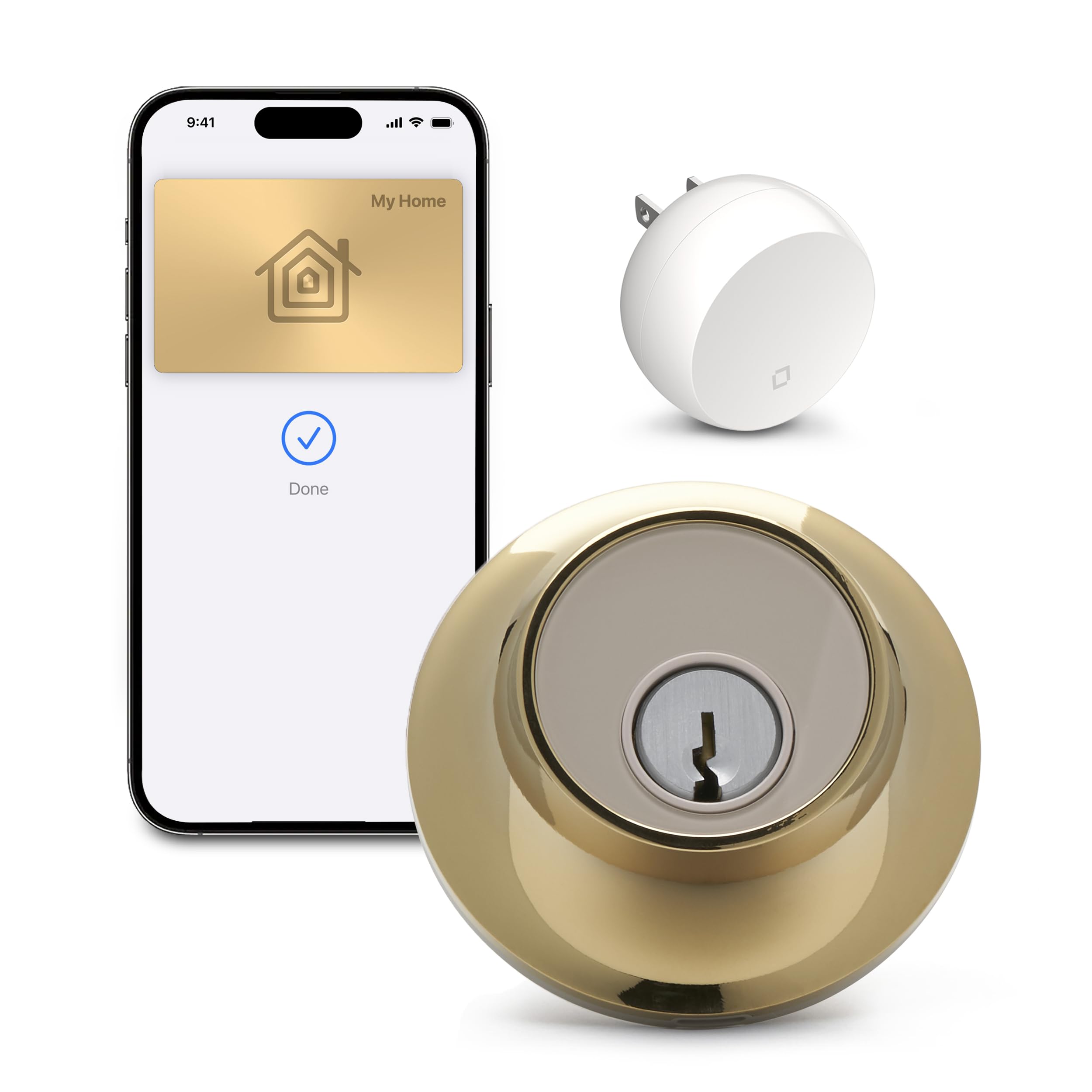 Level Lock+ WiFi Deadbolt Smart Lock - World's Smallest Smart Lock with Apple Home Key - Remote Access via iOS/Android App - Compatible with Apple Home, Alexa & Google Home (Polished Brass) - Secure Your Home with Keyless Entry & Smart Home Integration
