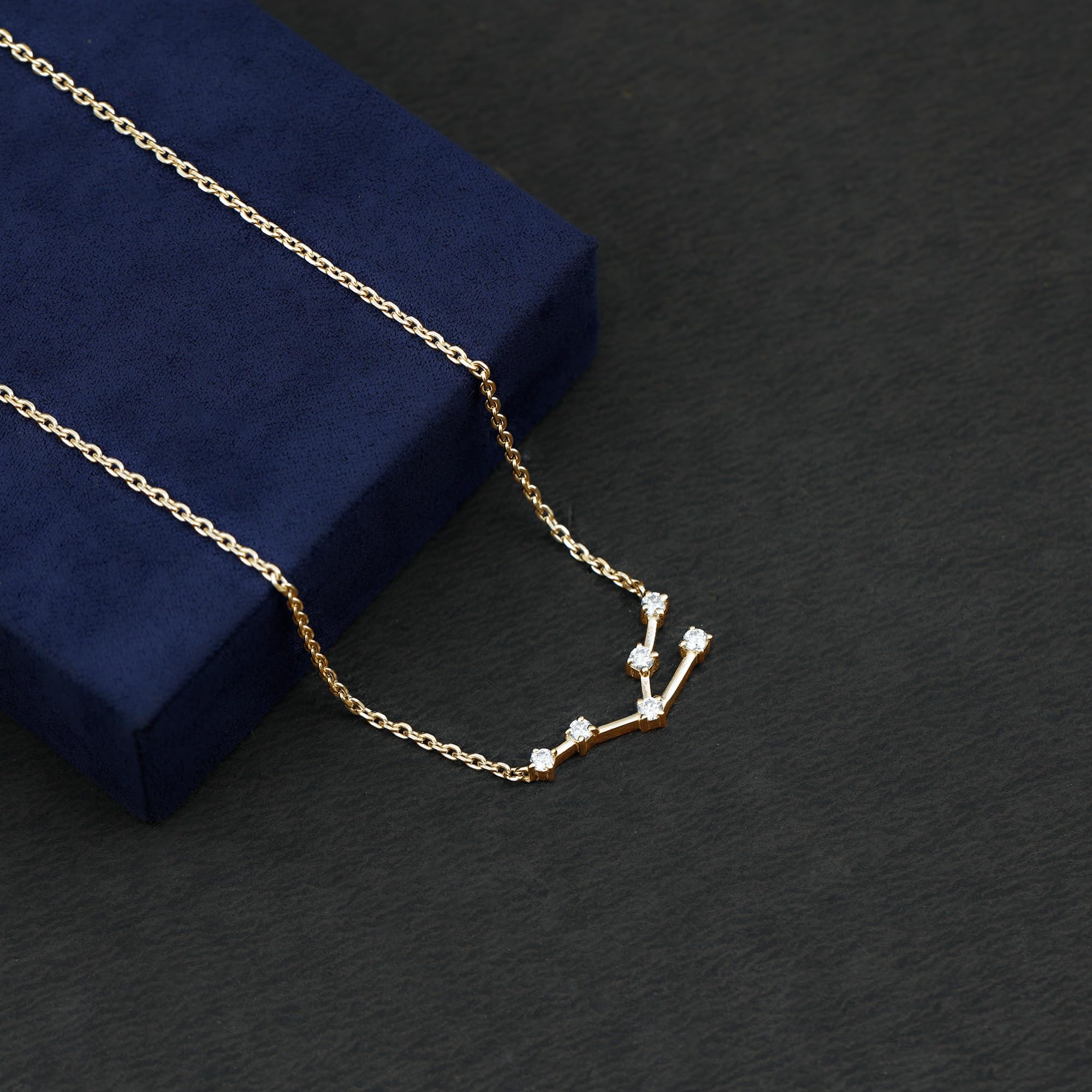 Taurus Constellation Moissanite Pendant Necklace - 925 Sterling Silver Zodiac Jewelry for Women | Perfect Birthday, Graduation Gift for Her | Elegant Everyday Wear & Special Occasion Jewelry