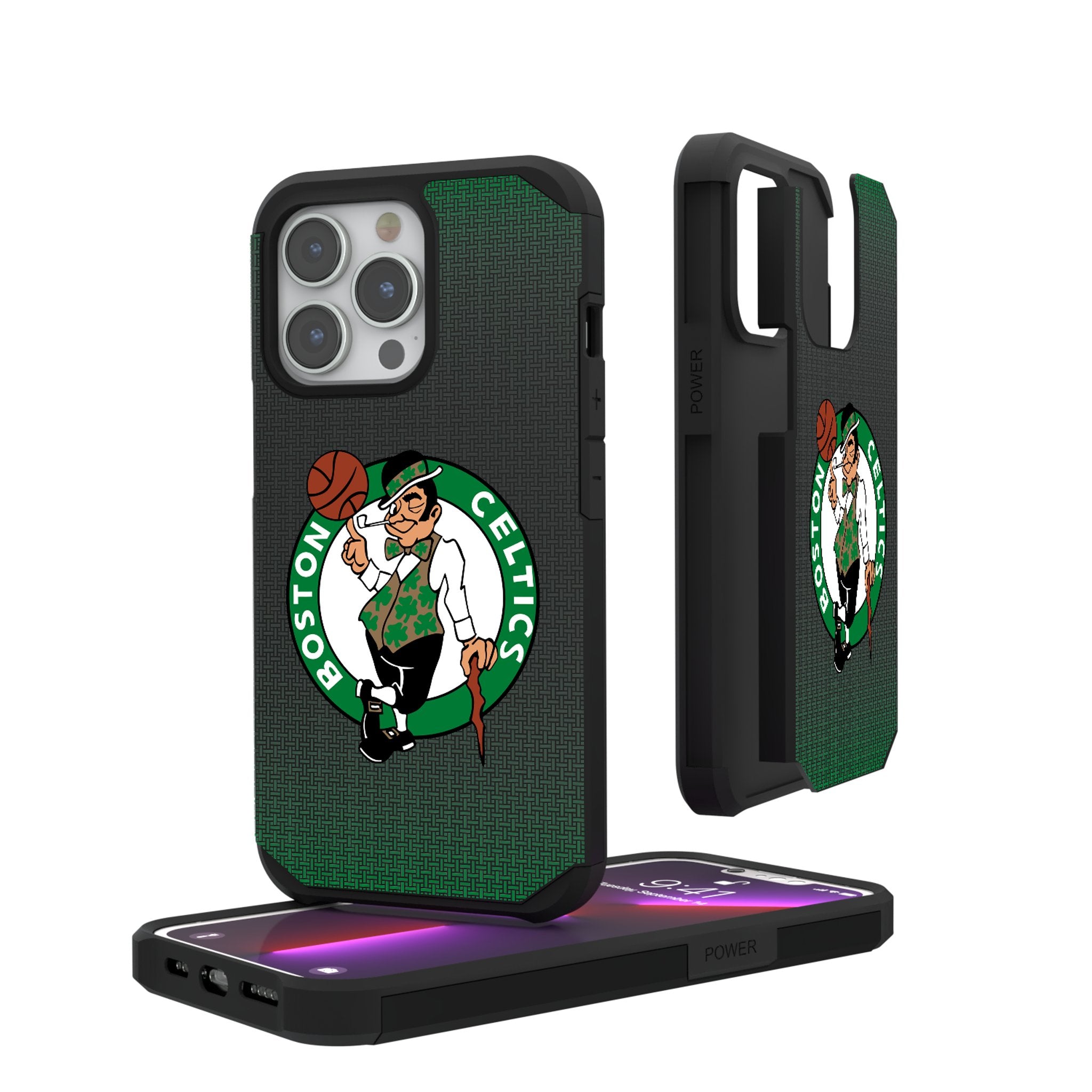 Boston Celtics Rugged Phone Case - Durable Linen Texture Cover for iPhone & Android - Perfect for Sports Fans & Outdoor Activities