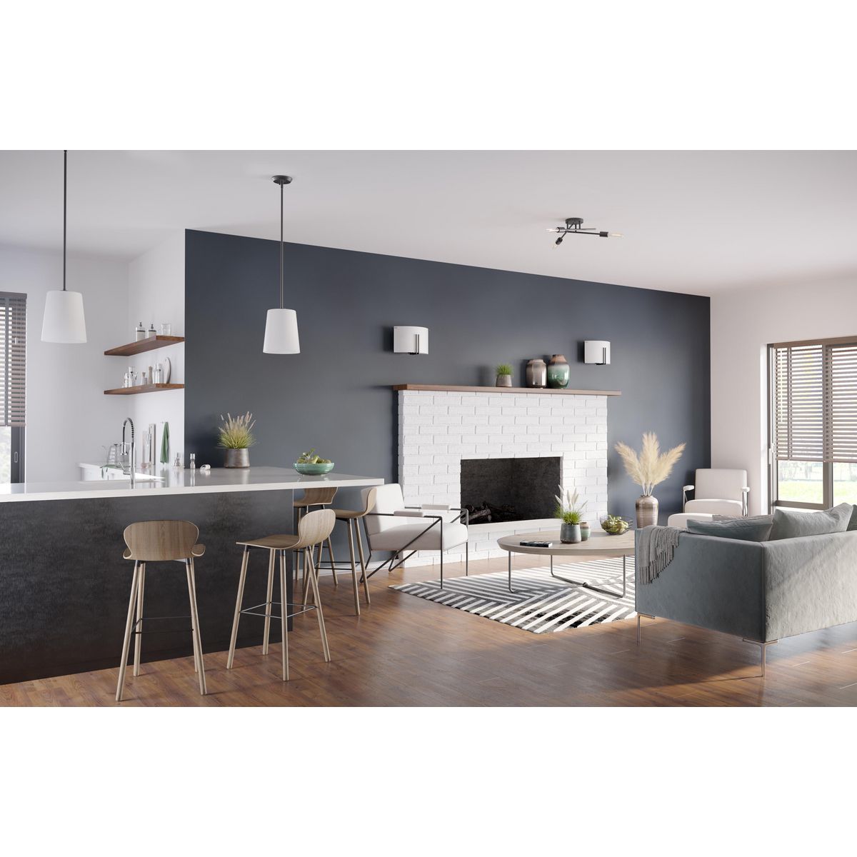 Clarion Collection One Light Etched White Glass Pendant Lighting Fixture - Modern Ceiling Light for Dining Room, Kitchen Island & Bedroom