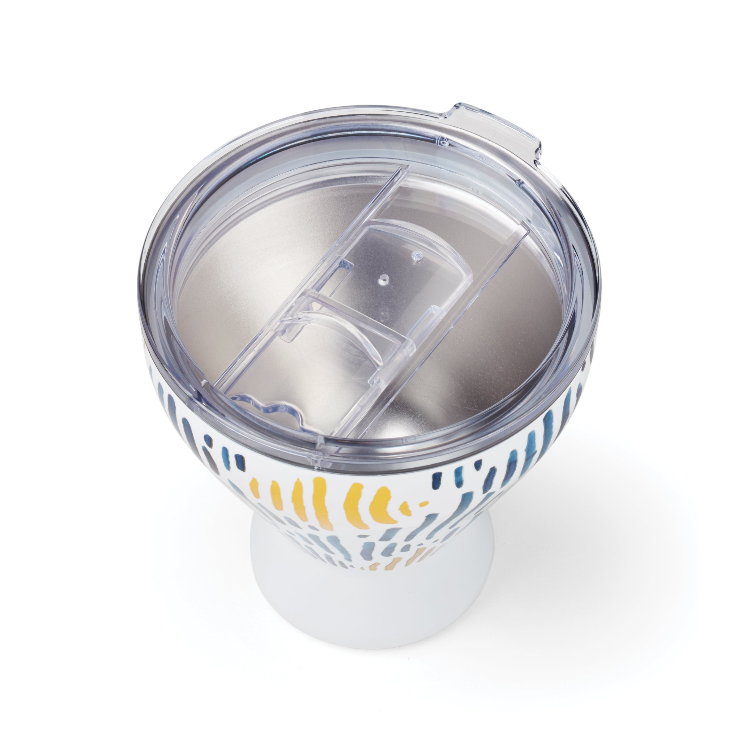 Blue Bay Ikat Stainless Steel Cocktail Tumbler - 16oz Insulated Travel Mug with Lid & Straw - Perfect for Iced Coffee, Smoothies & Cold Drinks On-The-Go