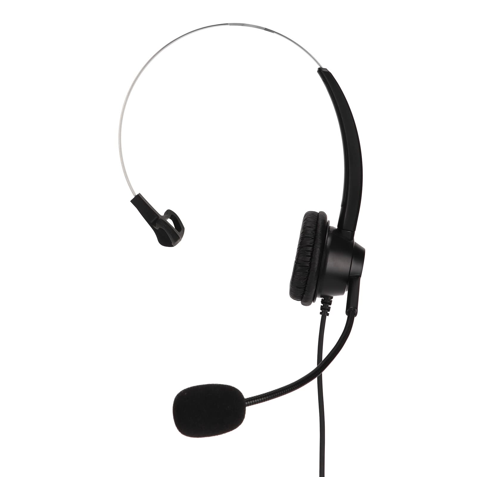 Noise Cancelling Business Headset with Microphone - H360-RJ9-MV Single-Sided Telephone Headset, Volume Adjustment & Crystal Clear RJ9 Plug (Black) - Perfect for Call Centers, Customer Service & Online Courses