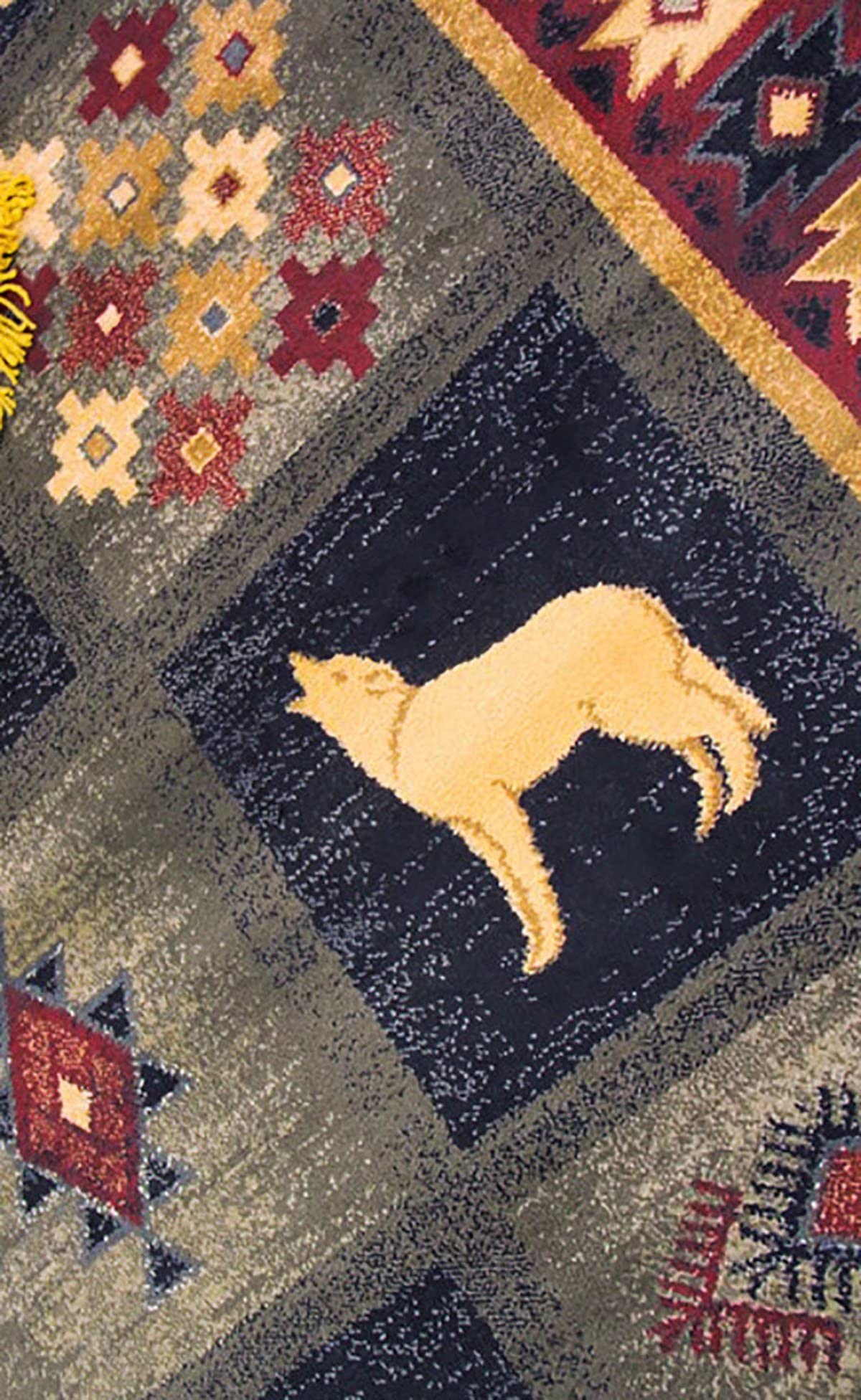 Rustic Wooden Texture Bear Elk Deer Moose Shadow Print Area Rug - 2'x3' Washable Floor Carpet for Living Room, Dining Room & Bedroom - Country Style Home Decor Throw Rug for Cabin, Lodge or Farmhouse