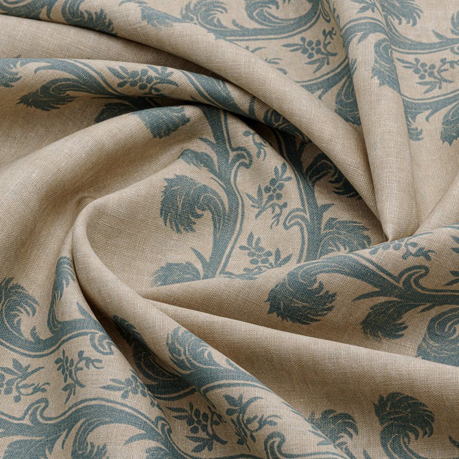 Premium Teal Plume Stripe Linen Fabric Samples - Perfect for Upholstery, Curtains & DIY Home Decor Projects