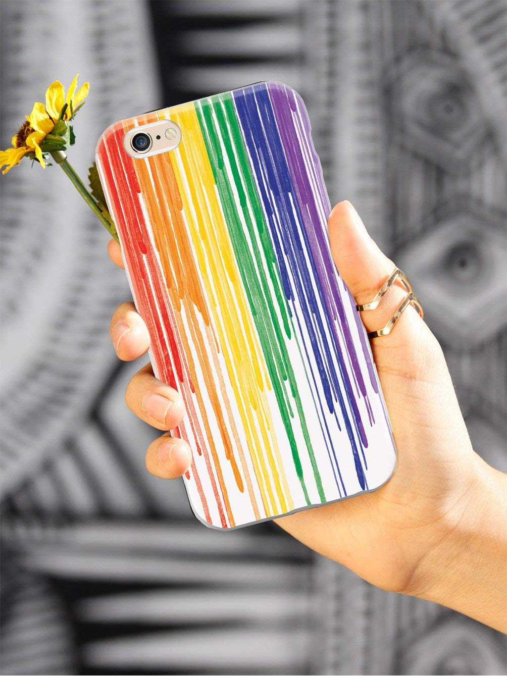**Samsung Galaxy S10 Plus Case - LGBT Pride Dripping Paint Flag Design - 3D Textured Protective Phone Cover | Durable & Stylish for Everyday Use & LGBTQ+ Events**