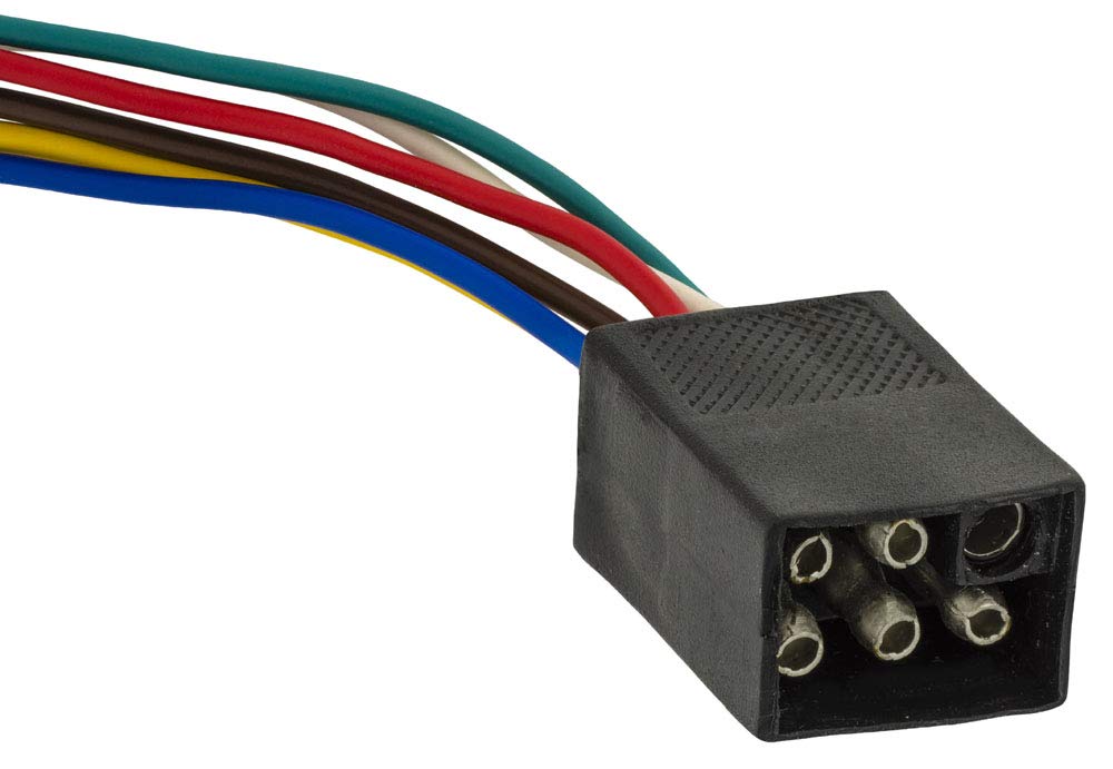 5-Way & 6-Way Male Trailer Connectors - Heavy Duty Towing Electrical Plug for Trucks, RVs, Campers & Boat Trailers - Perfect for Safe Towing & Road Trips