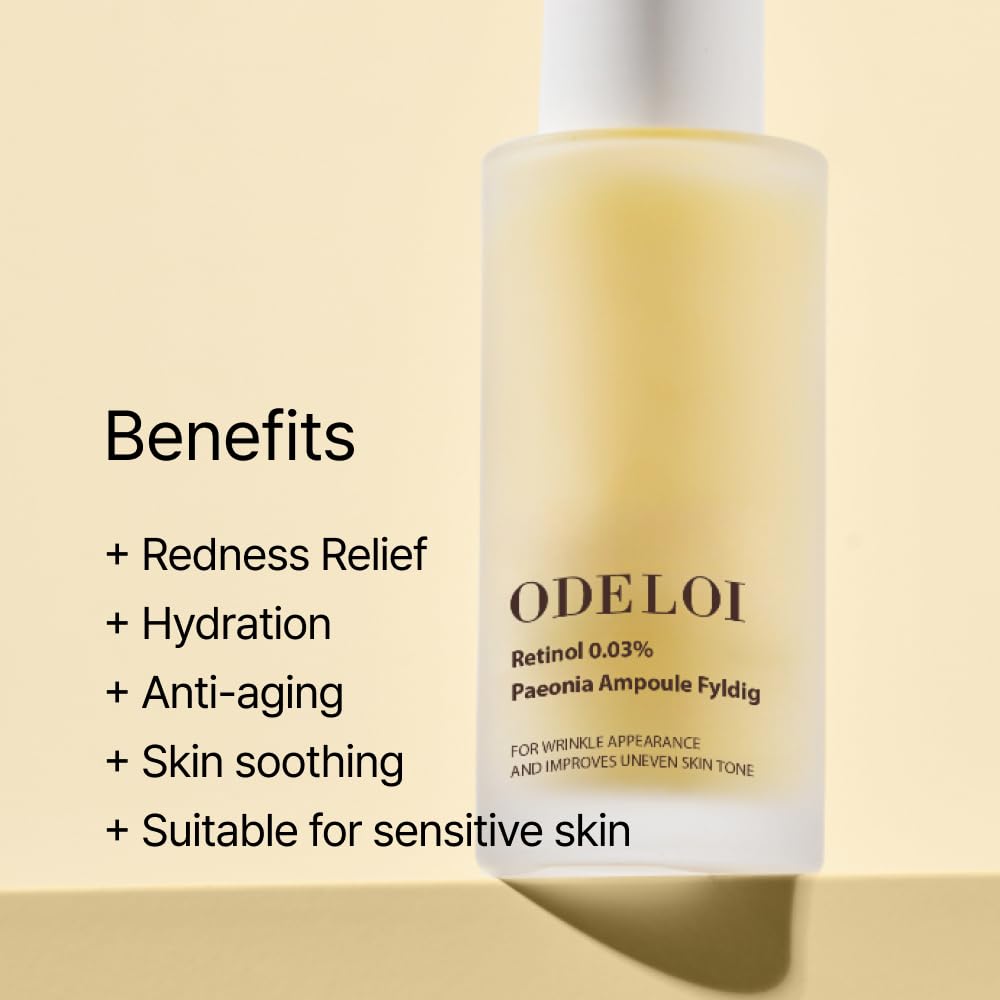 Retinol Paeonia Ampoule - Intensive Anti-Aging Treatment with Retinoid to Firm Skin & Reduce Wrinkles | Korean Skincare 1.69 fl.oz (50ml) | Daily Moisturizer for Face & Neck | Perfect for Night Routine & Mature Skin Care