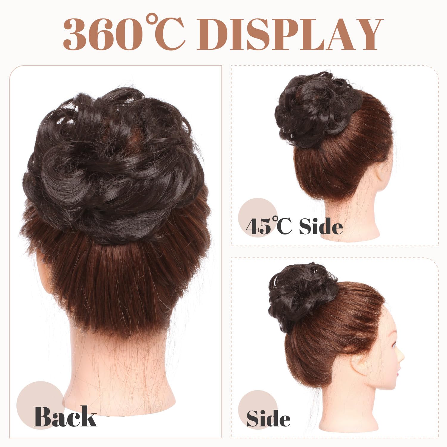 Messy Bun Hair Piece for Women - Synthetic Hair Extensions for Quick & Easy Updos - Perfect for Weddings, Parties & Everyday Styling