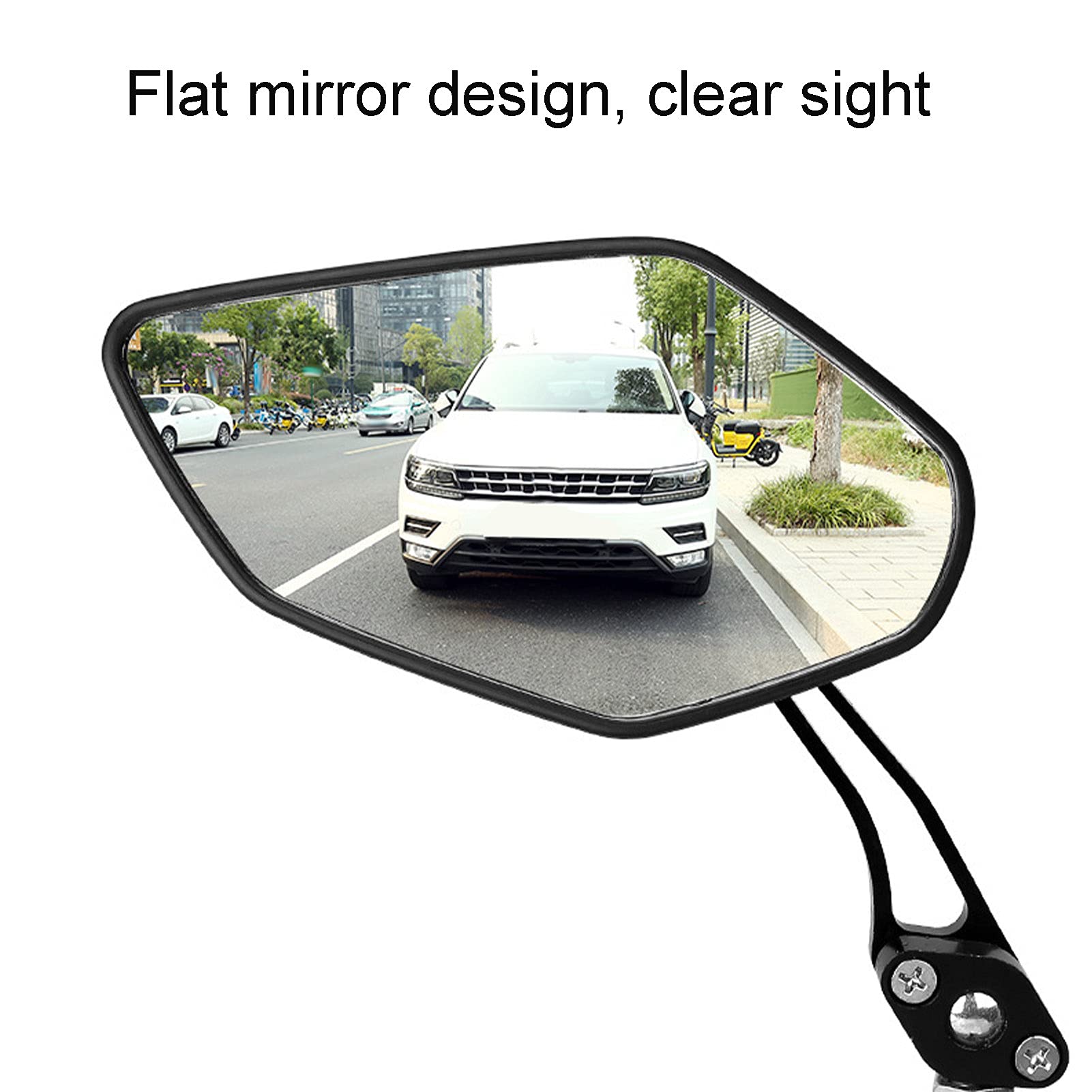2 Pack Adjustable Black Aluminum Alloy Bike Mirrors - Handlebar Rearview Mirror for Mountain Bikes, Electric Bikes & Motorcycles | Enhanced Safety for Cycling, Commuting & Outdoor Adventures