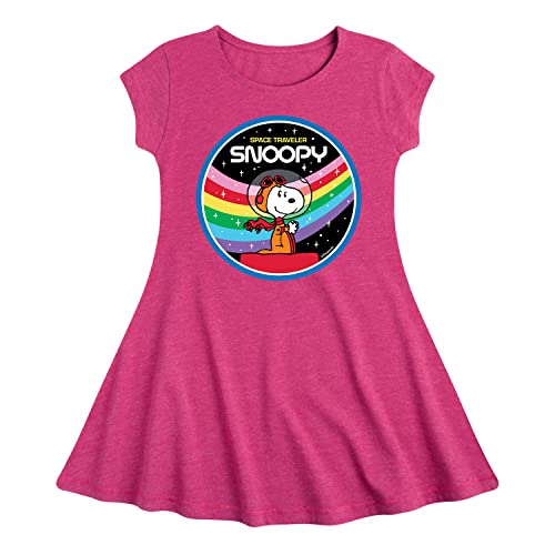 Snoopy Round Rainbow Space Badge - Heather Fuchsia
