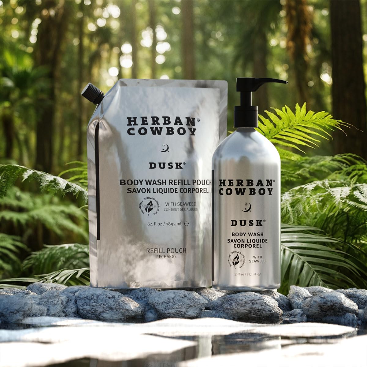 Herban Cowboy Dusk Cologne Scent Body Wash for Men - 30 oz Vegan & Plant-Powered Formula in Eco-Friendly Aluminum Bottle - Refreshing Shower Gel for Daily Use, Gym & Post-Workout Cleansing