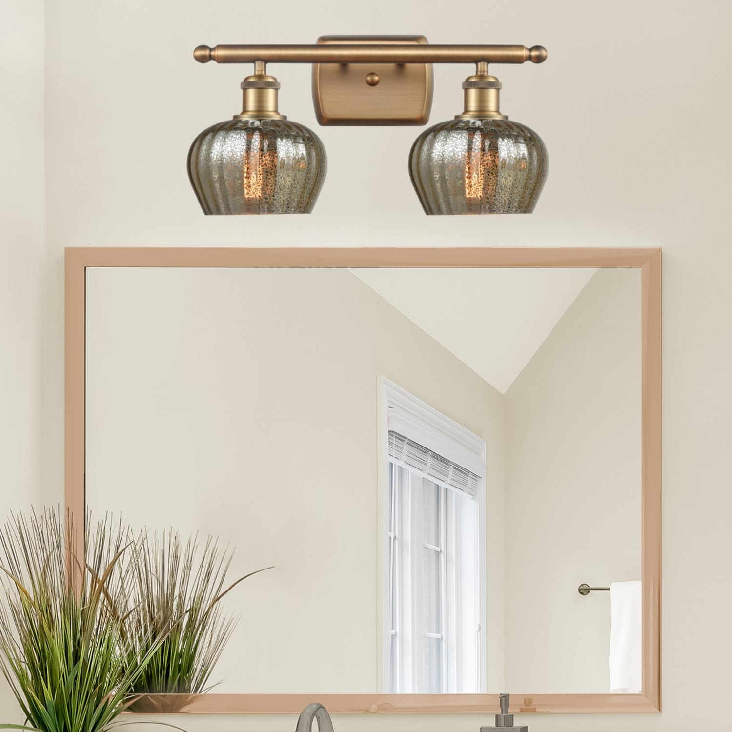 Innovations Lighting 516-2W-PN-G91 Fenton 2-Light Bathroom Vanity Light - Ballston Collection - Perfect for Modern Bathroom & Powder Room Decor