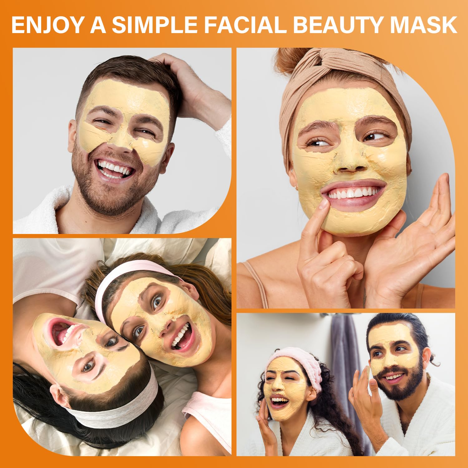 Turmeric Vitamin C Clay Mask & Deep Collagen Face Mask - Hydrating, Firming, Pore Cleansing Skincare for Dull & Dry Skin, Dark Spots | Natural Face Masks Gift Set for Spa Night & Self-Care Routine