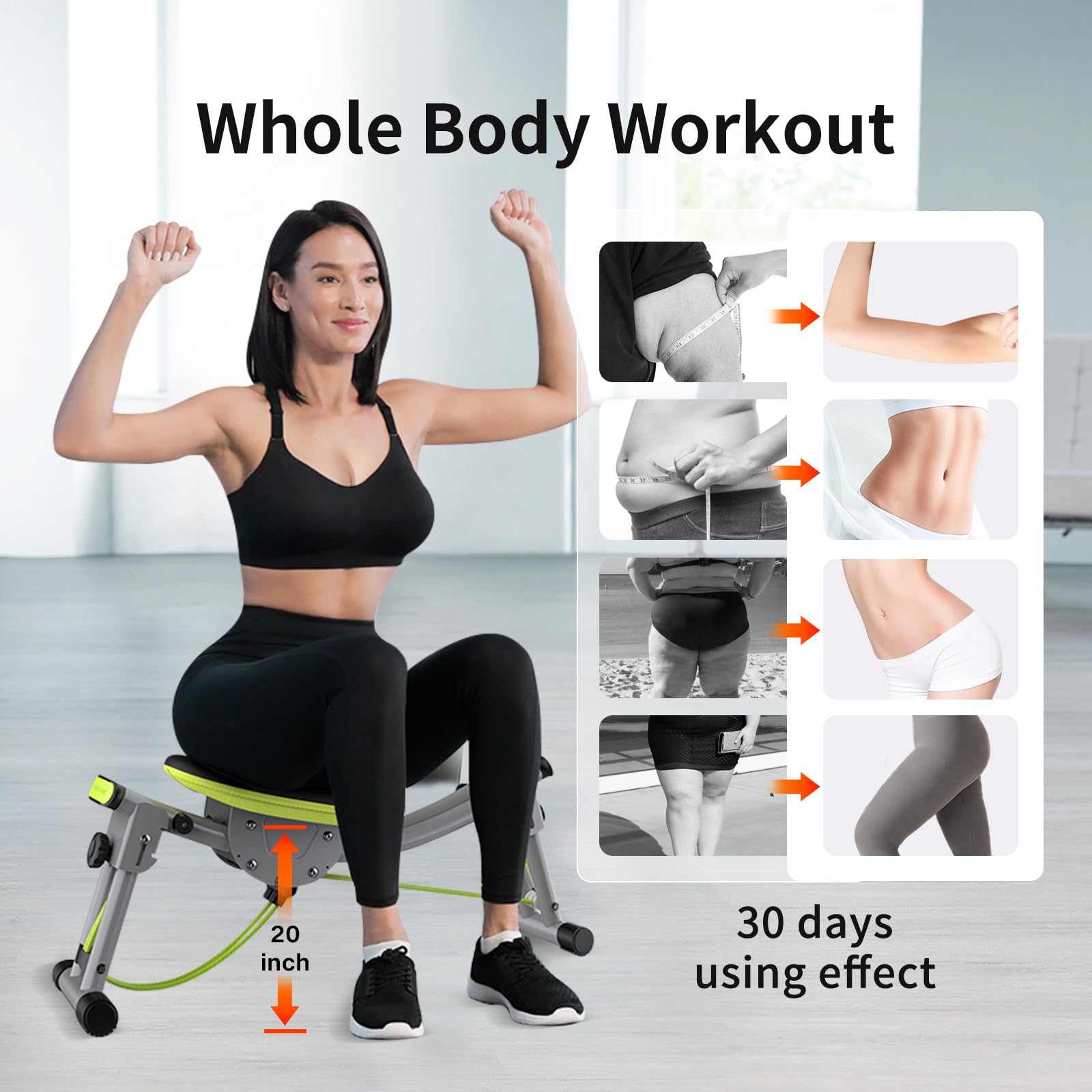 WONDER CORE Hip Thrust Machine - Home Gym Equipment for Butt & Thigh Workouts with Resistance Bands | Abdominal, Waist & Hip Exercise Machine for Women & Men | Perfect for Home Fitness & Toning