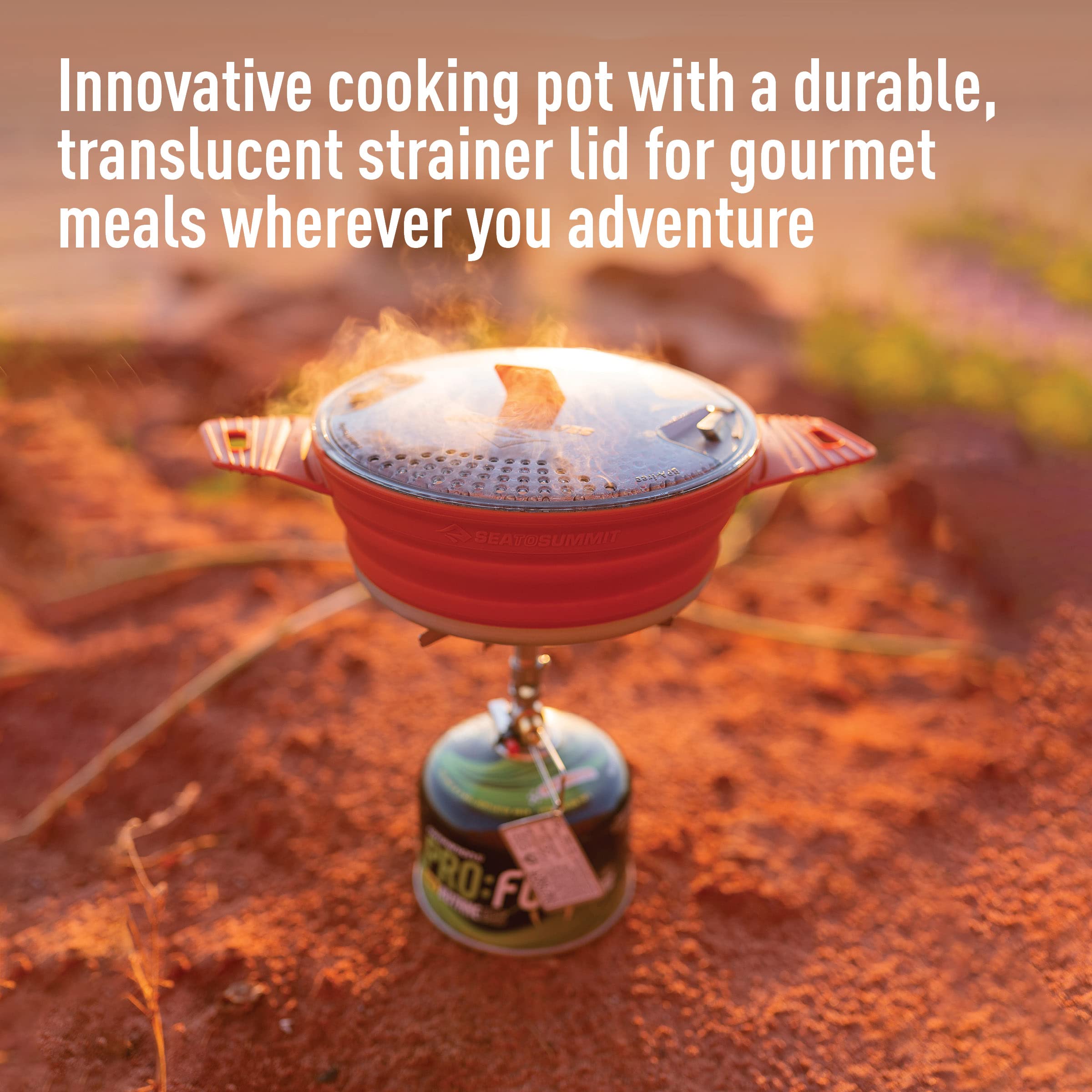 Sea to Summit X-Pot Collapsible Camping Cook Pot - Lightweight Compact Backpacking Cookware for Hiking, Camping & Outdoor Adventures