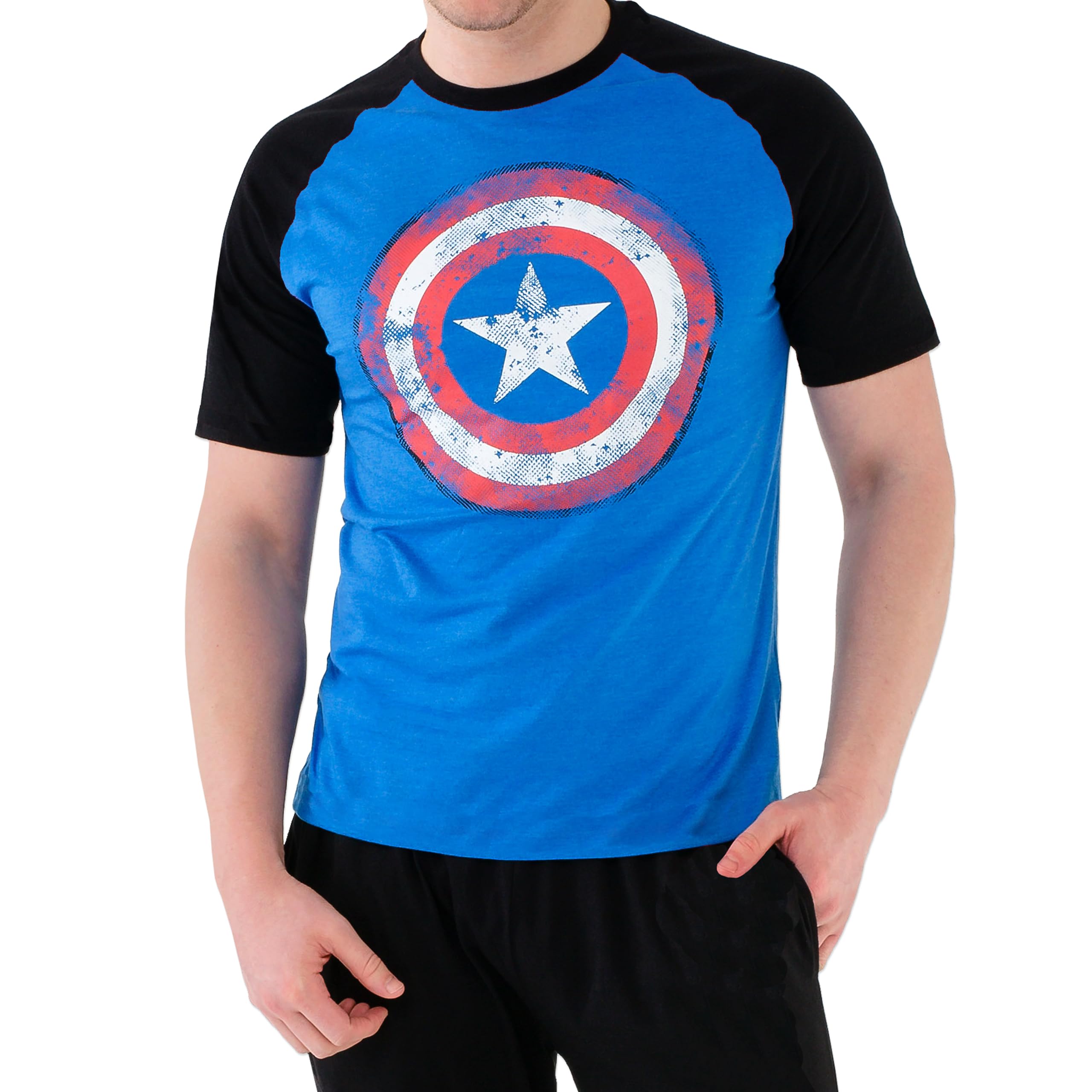 Marvel Avengers Captain America Pajamas for Men - Soft Superhero Sleepwear for Marvel Fans - Perfect for Cosplay, Lounge Wear & Gift Giving