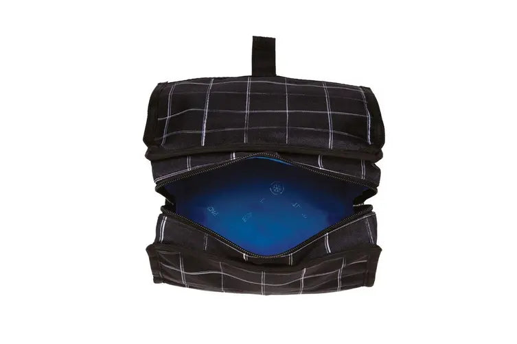 Packit Freezable Lunch Bag - Insulated Cooler for Work, School & Picnics - Black Grid Design - Leakproof & Reusable Lunch Box for Adults & Kids