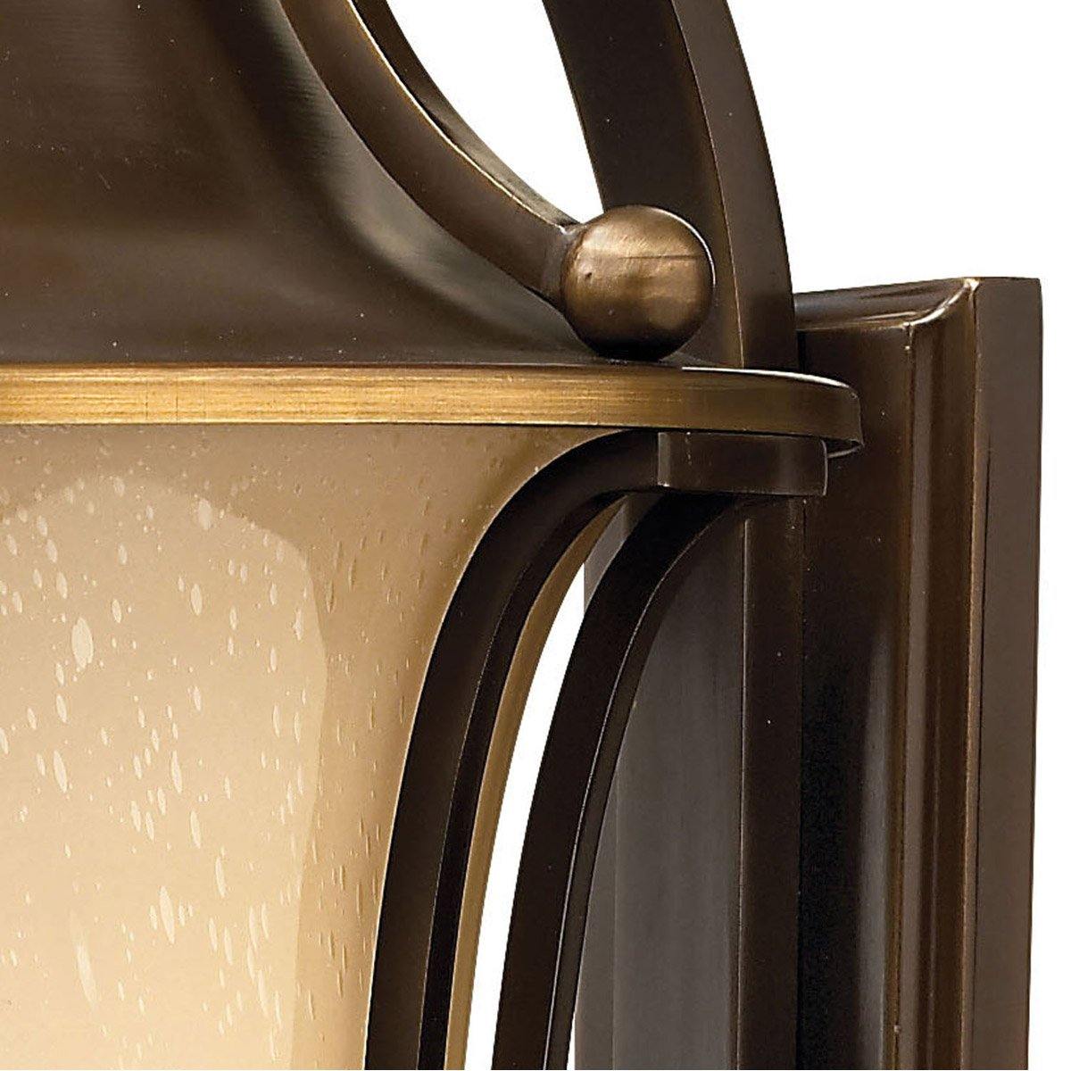 Bolla Outdoor Lantern with Seeded Amber Glass - Olde Bronze Finish - 2630OB - Perfect for Porch, Patio, Garden & Entryway Lighting