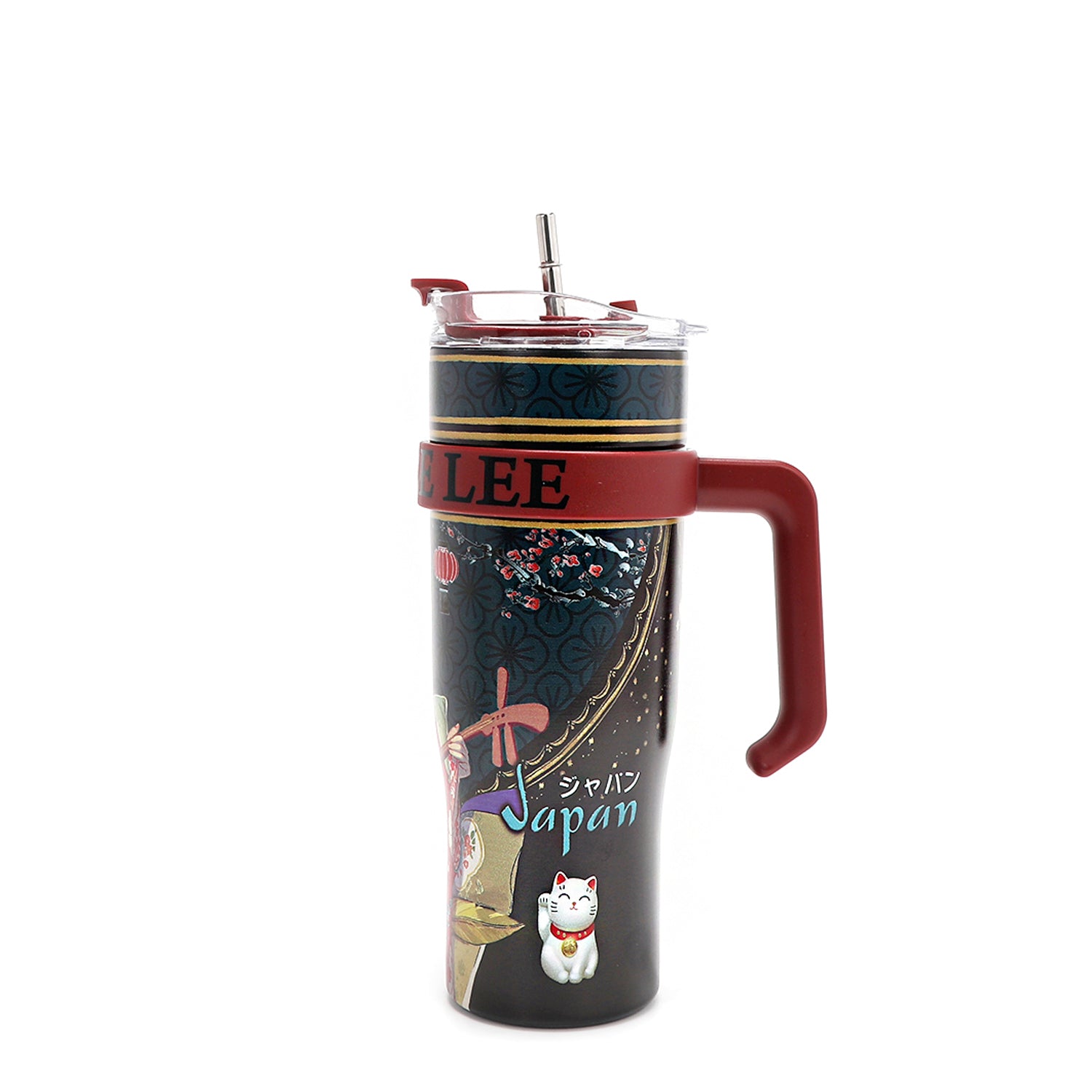40oz Insulated Tumbler with Handle - Stainless Steel Vacuum Flask for Hot & Cold Drinks - Perfect for Travel, Gym, Office & Outdoor Activities