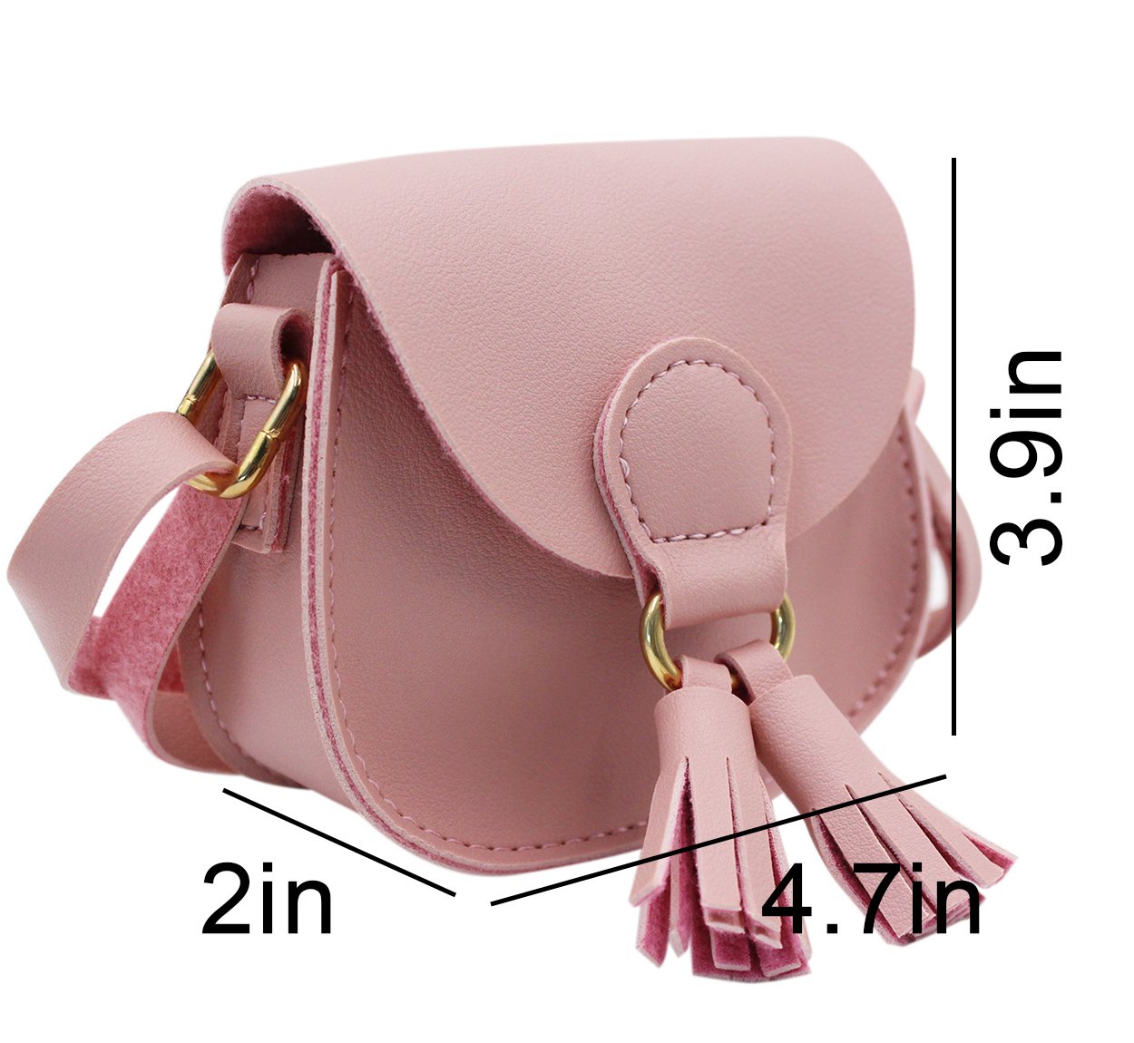 JUMISEE Girls Mini Shoulder Purse Crossbody Bag with Tassel - Cute Toddler Handbag for Kids, Birthday Gift, Dress Up & Pretend Play Accessories