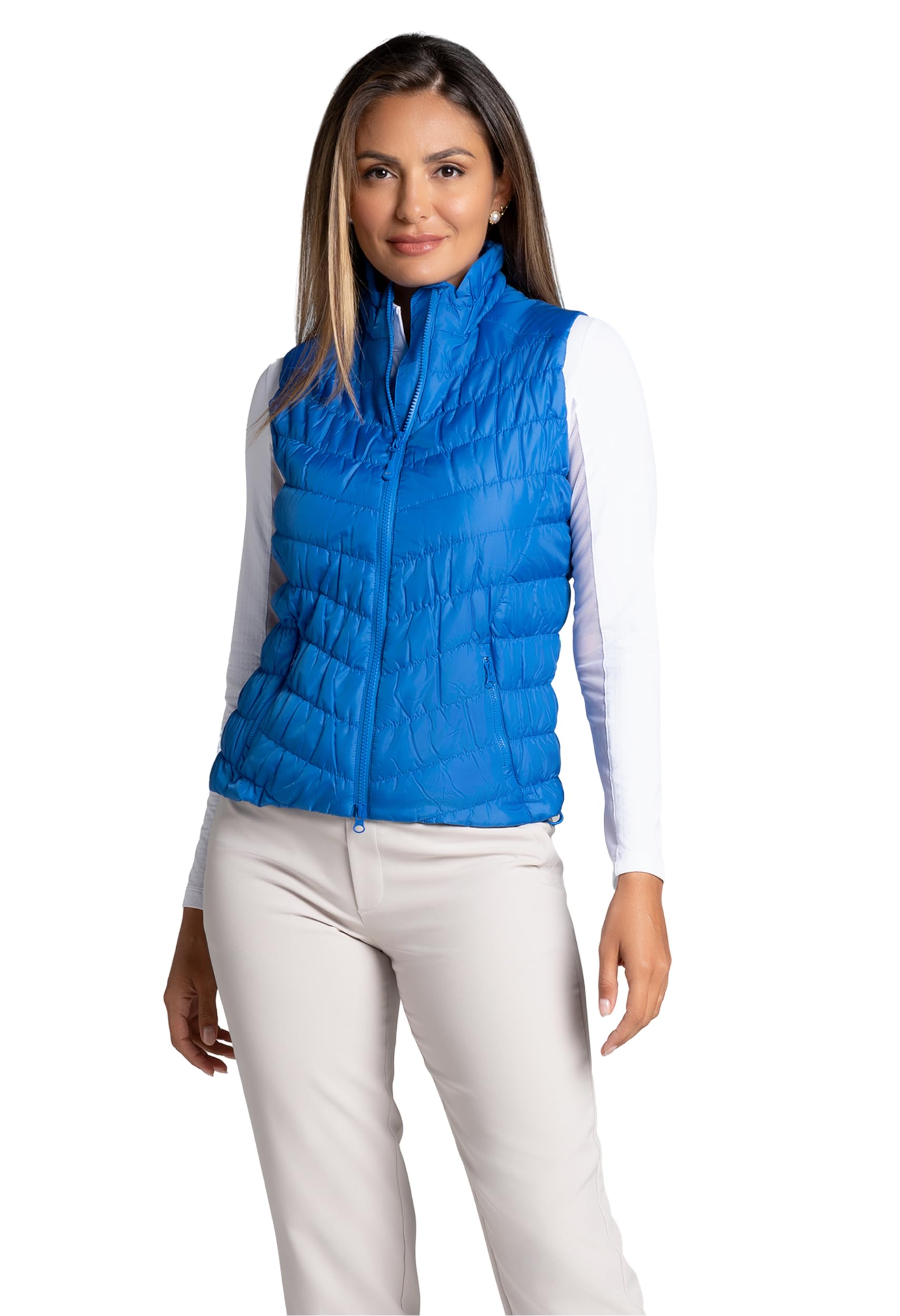 IBKUL Women's Lightweight Breathable Sleeveless Vest - Warm Solid Color Puffer Jacket for Outdoor Activities, Running, Hiking & Travel