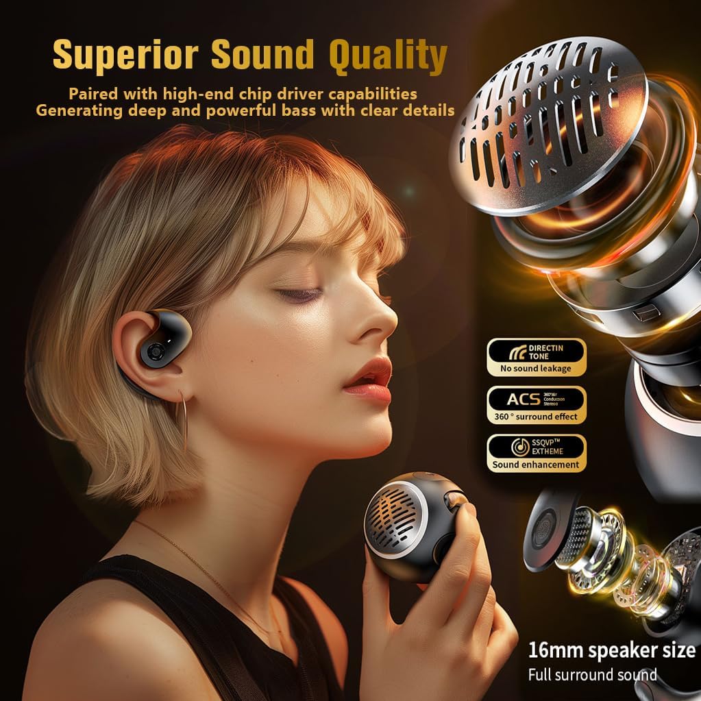 Wireless Open Ear Bluetooth Headphones - Bone Conduction Earbuds with Portable Mini Speaker for Kids & Adults | Perfect for Running, Cycling & Outdoor Activities