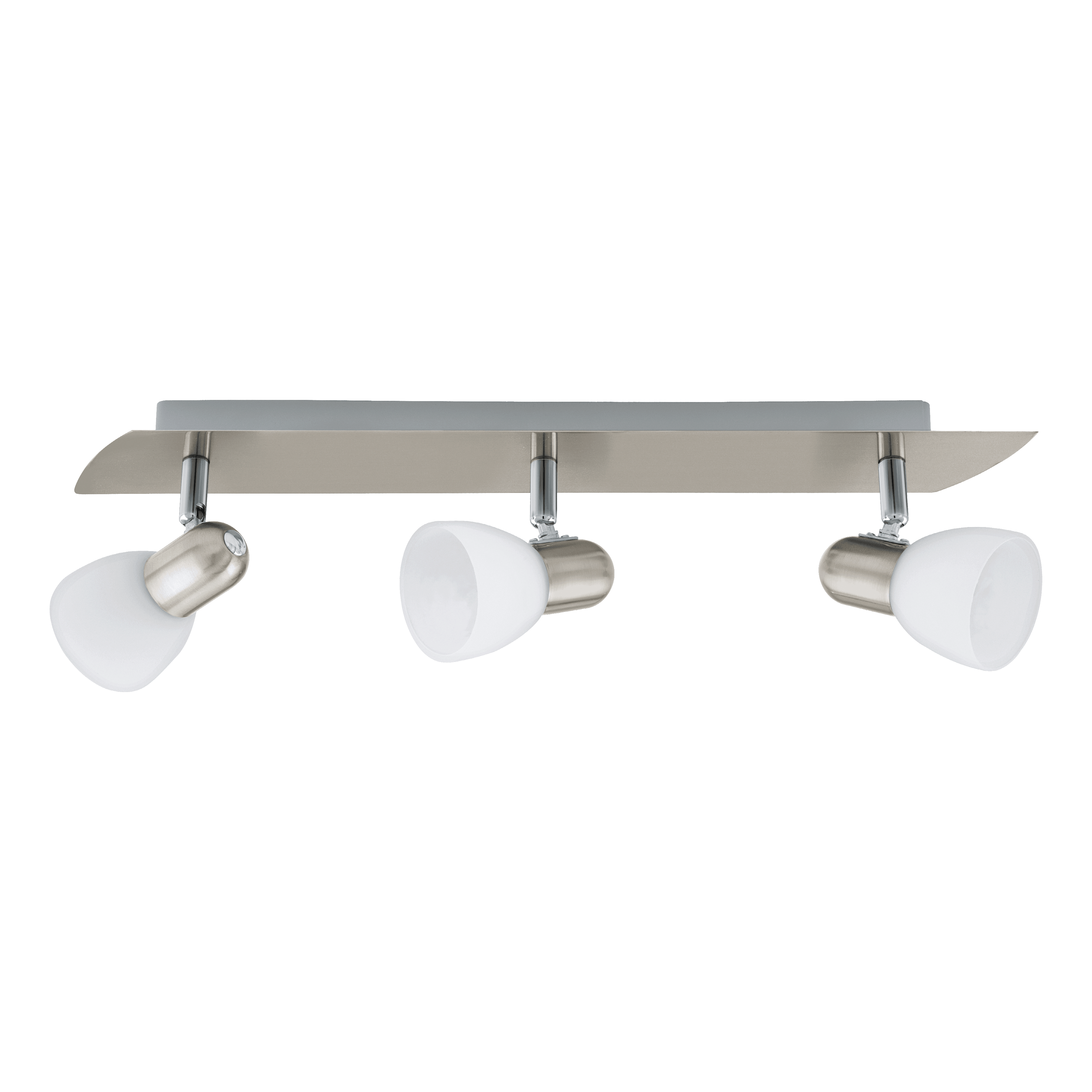 Eglo Enea 3-Light Bar Spotlight in Nickel & Satin Glass Finish - Modern Lighting for Living Room, Bedroom, or Hallway