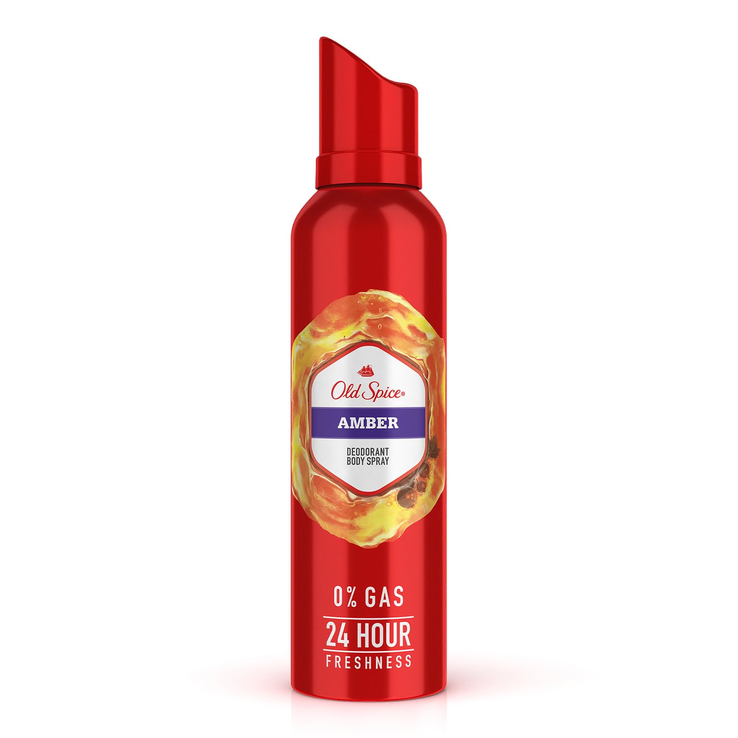 Old Spice Amber No Gas 24-Hour Long-Lasting Freshness Deodorant & Body Spray for Men, 140ml - Perfect for Gym, Work & Everyday Use