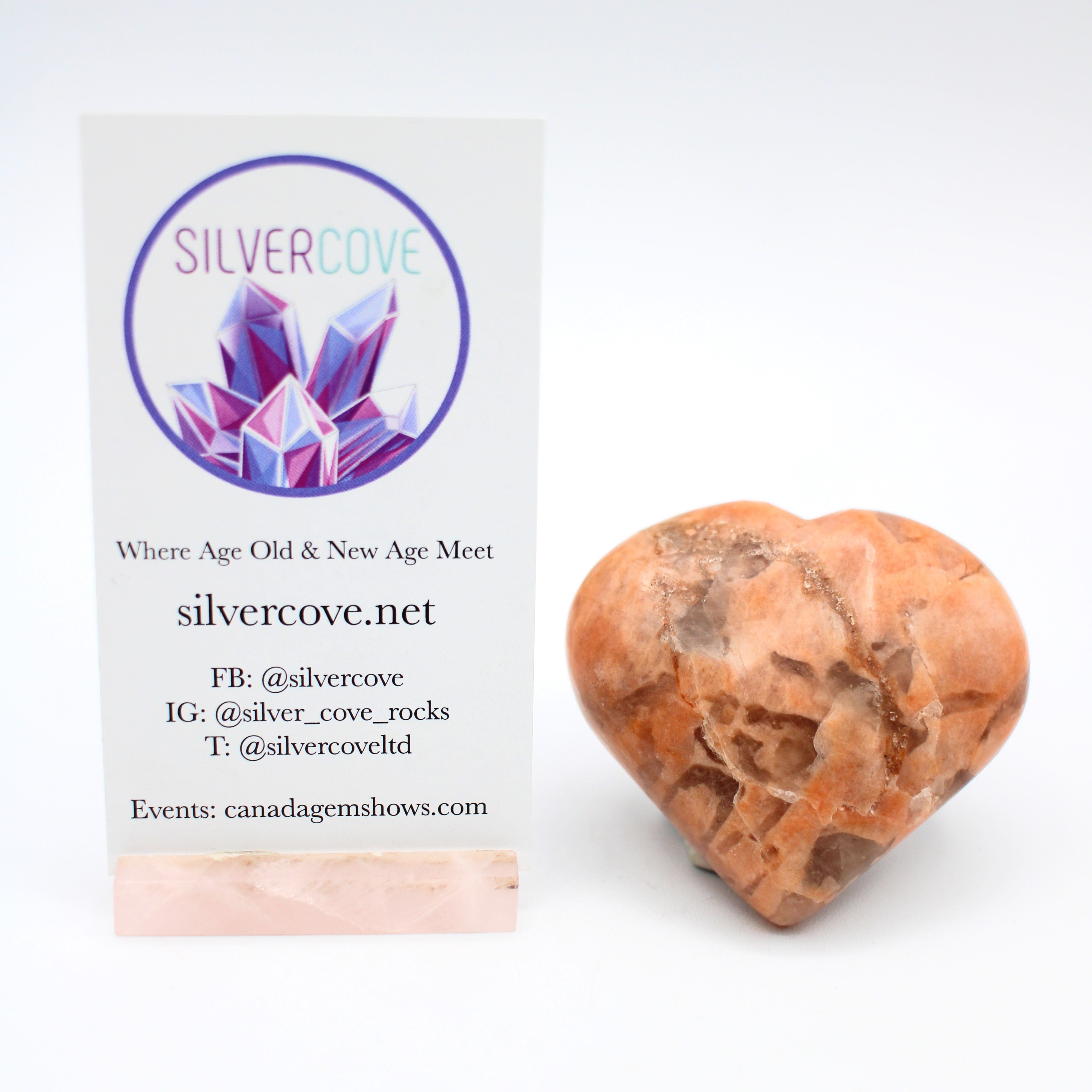 Natural Canadian Peach Moonstone Heart Carving - Healing Crystal for Love & Emotional Balance - Perfect for Jewelry Making, Meditation & Spiritual Gifts