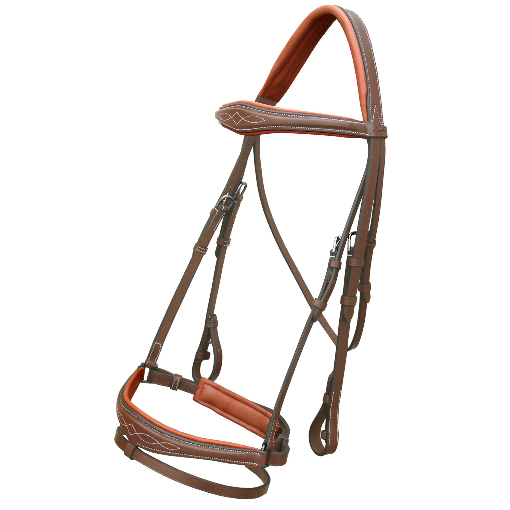 Premium Horse Dressage Bridle with Soft Padded Anatomic Crank Noseband & Reins - Comfortable Equestrian Training Gear for Dressage, Jumping & Show Riding