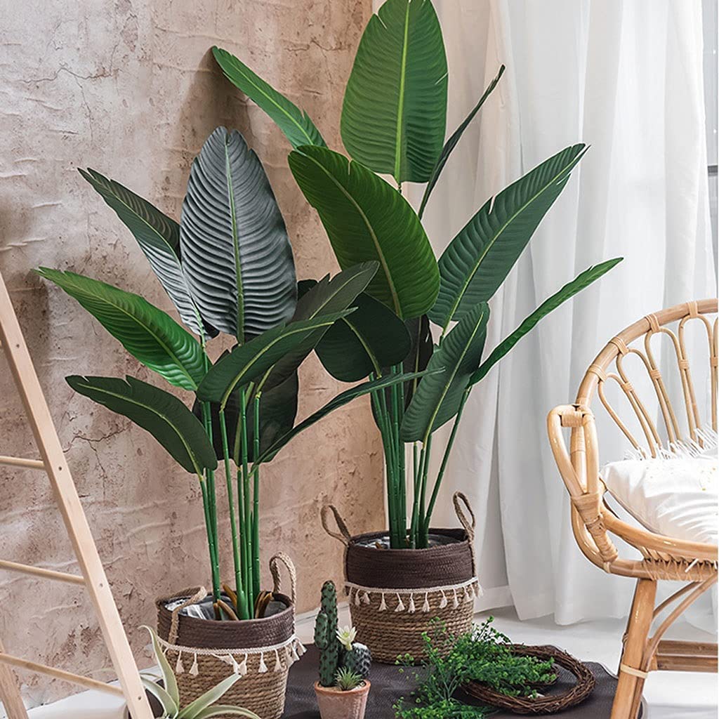 Realistic Artificial Banana Tree - 6ft Tall Faux Green Banana Plant for Indoor Decor, Living Room, Office, and Home Styling - Perfect for Tropical Themed Spaces and Housewarming Gifts