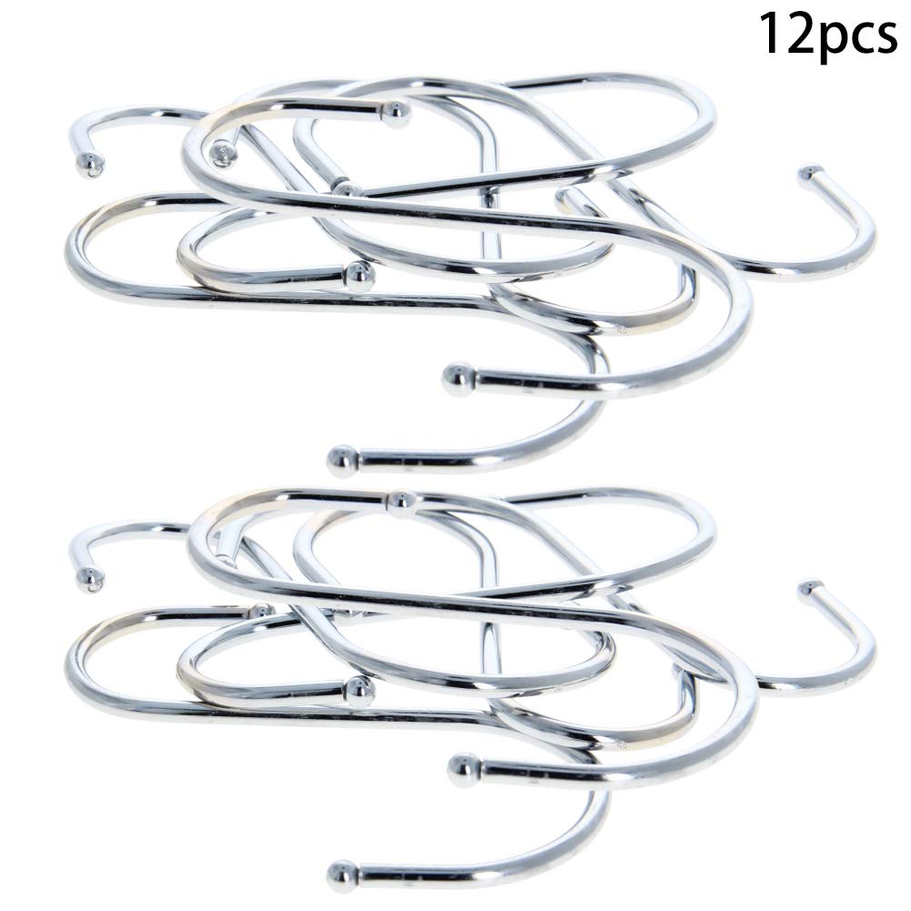 MroMax 12-Pack Silver S-Shaped Metal Hooks 3.15