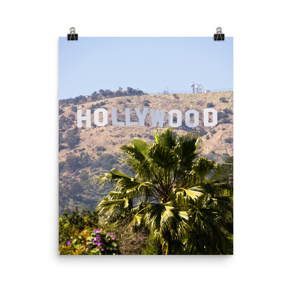 16x20 Inch Hollywood Sign Wall Art - Unframed Photo Paper Print, Los Angeles Poster, California Gifts for Women & Men - Vertical Wall Decor for Living Room, Bedroom, Office - Perfect for Home Decor & Movie Theme Parties