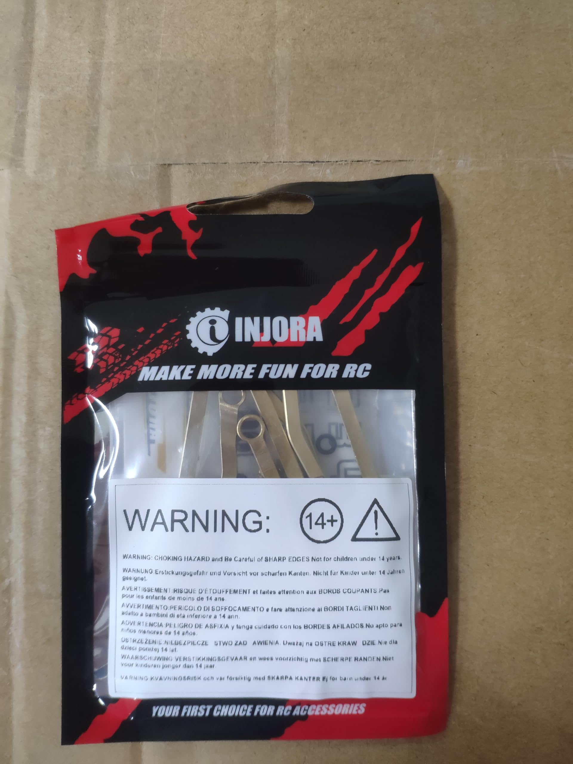INJORA 46g Brass High Clearance Links Set for TRX4M High Trail K10 F150 1/18 RC Crawler Upgrade Parts - Heavy Duty Performance Crawling Accessories for Off-Road Terrain & Rock Climbing (4M-97)