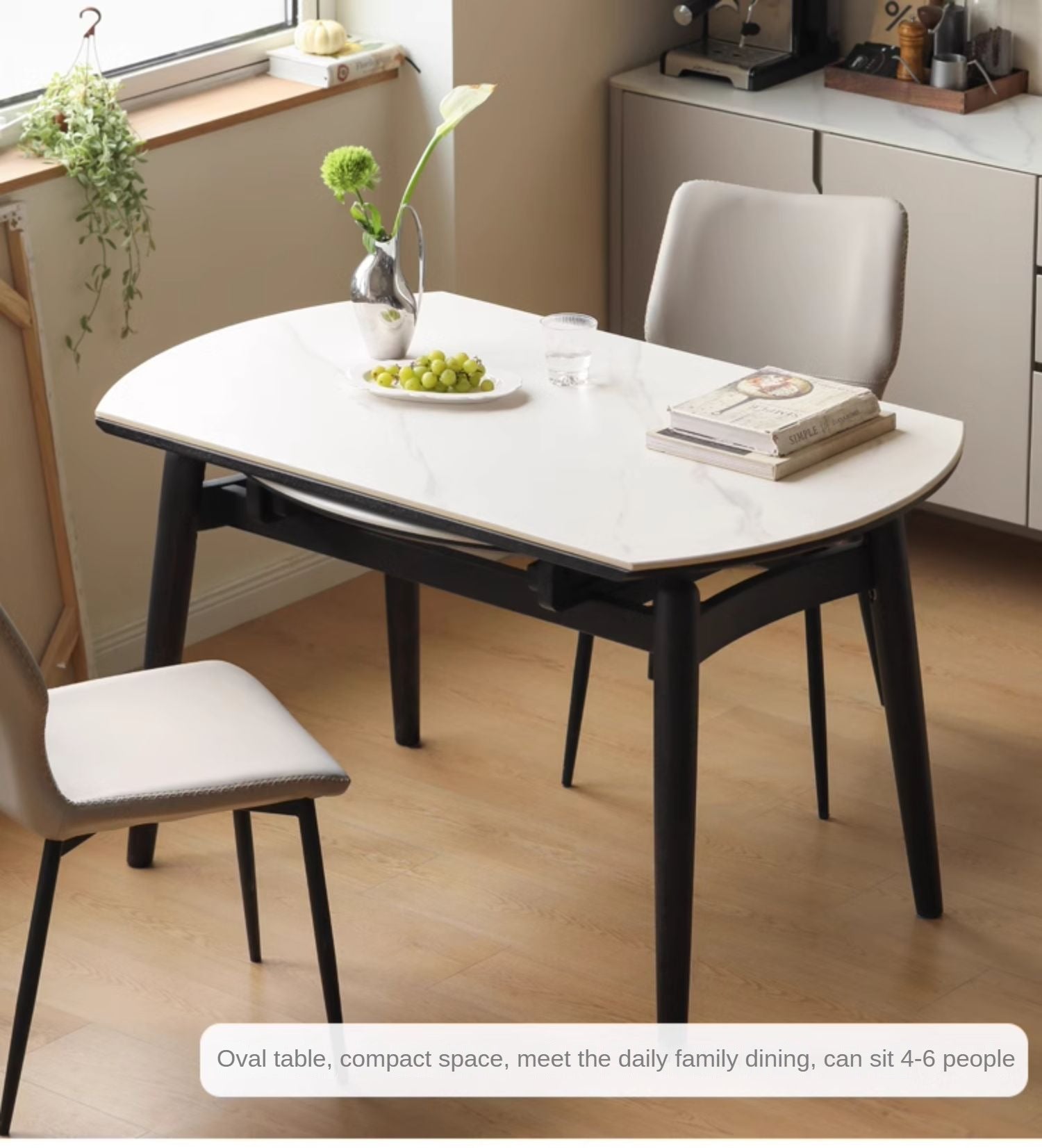Oak Solid Wood Extendable Dining Table - Light Luxury Rock Design for Modern Home & Entertaining | Perfect for Small Spaces & Dinner Parties