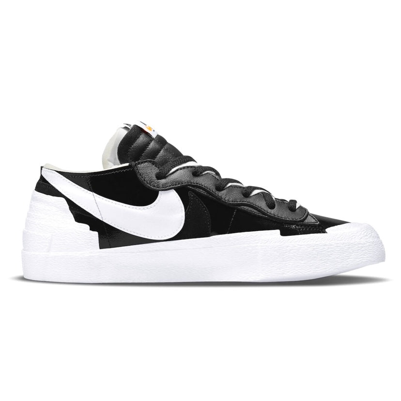 Nike x Sacai Blazer Low Sneakers - Patent Leather Black & White Basketball Shoes for Men & Women | Streetwear Fashion & Casual Wear