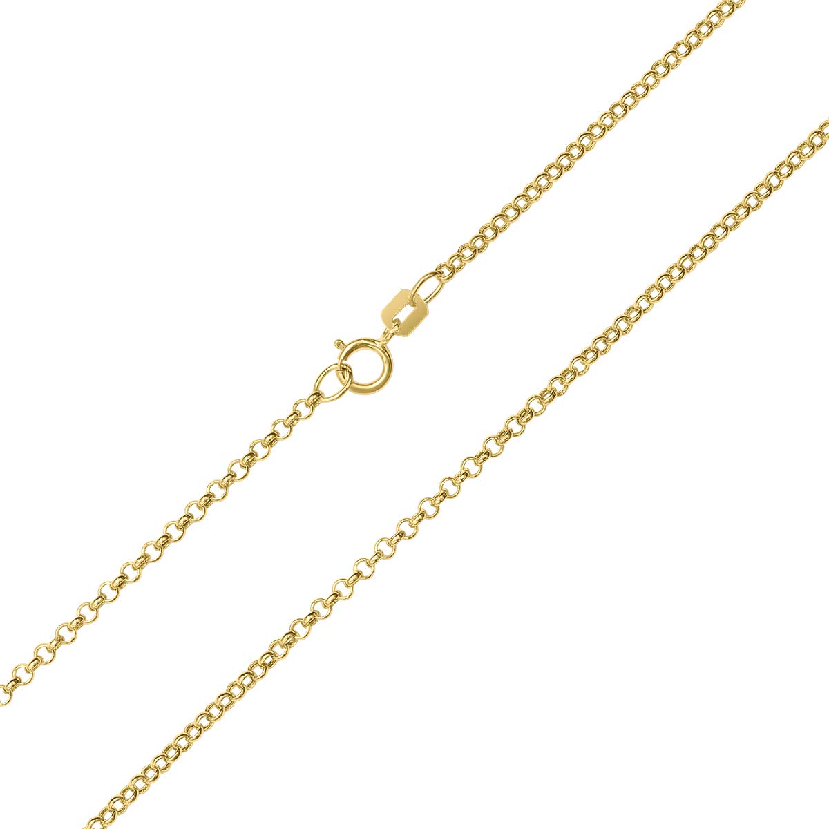 10K Yellow Gold 1.9mm Classic Rolo Chain Necklace with Secure Spring Ring Clasp - Perfect for Layering, Gift Giving & Everyday Elegance