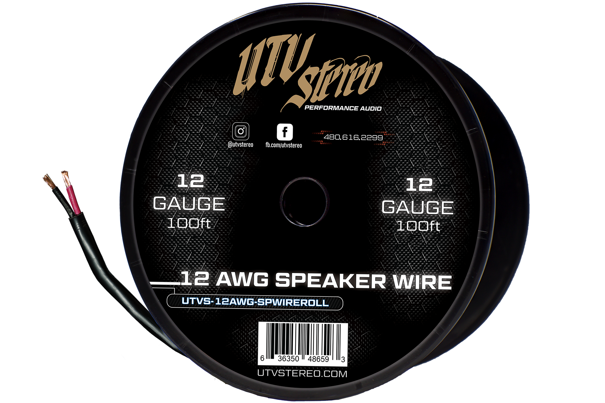 12 AWG Speaker Wire Roll 12ft - High Performance 12 Gauge Speaker Cable for Car Audio, Home Theater, UTV, and Outdoor Sound Systems | Oxygen-Free Copper, Durable PVC Jacket