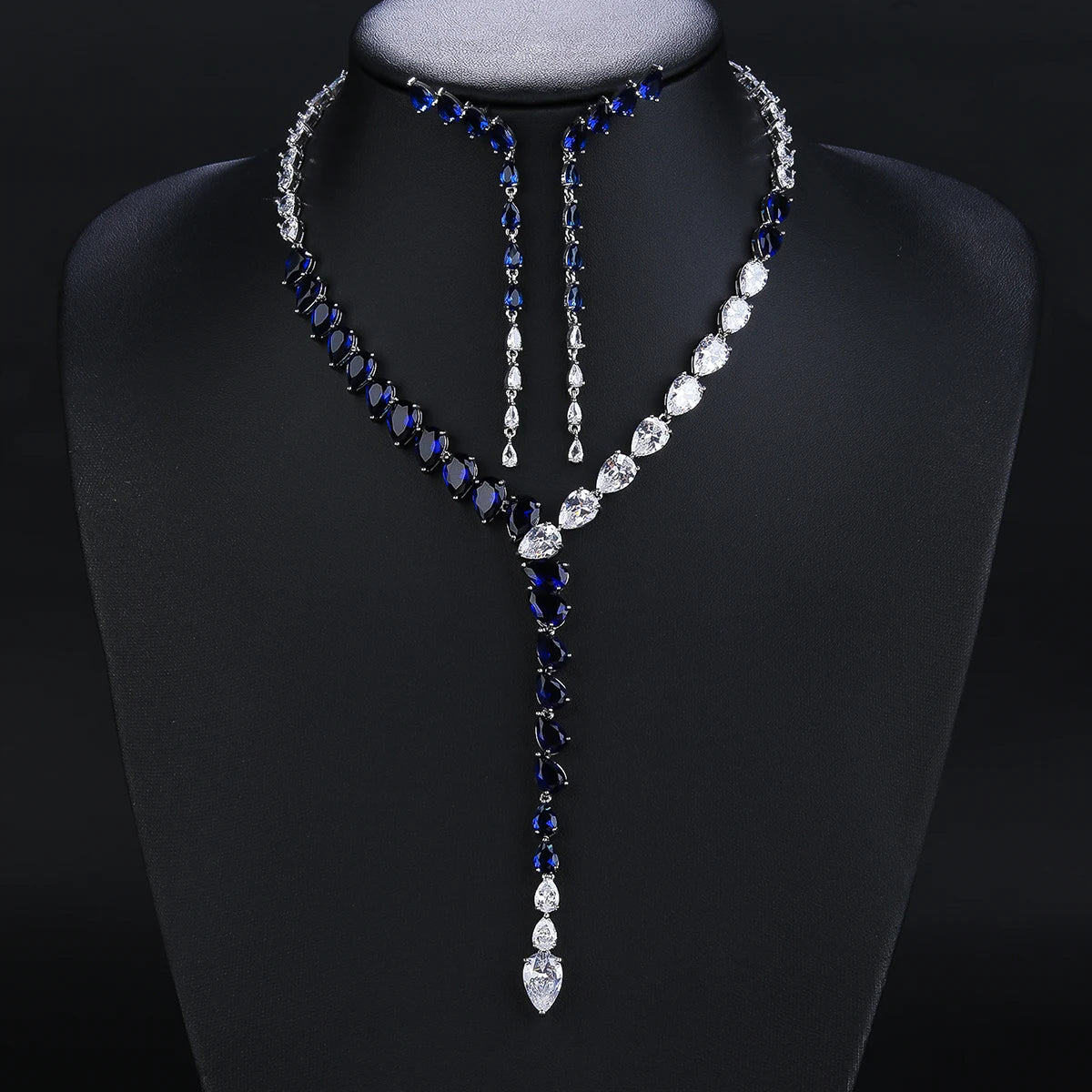 Elegant Cubic Zirconia Bridal Jewelry Set - Wedding Earrings & Necklace for Women, Girlfriend Gift (CN10320) | Perfect for Prom, Anniversary & Special Occasions