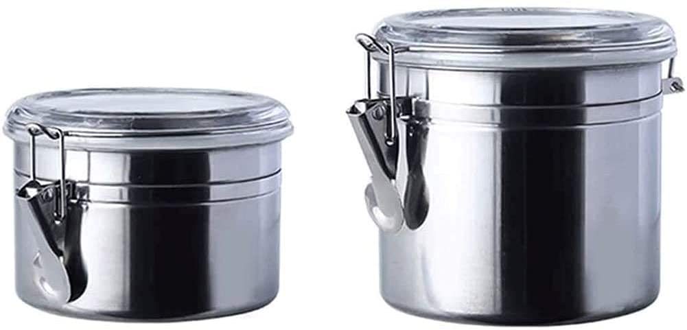 304 Stainless Steel Airtight Food Storage Canister Set - Kitchen Pantry Organization Jars for Coffee, Tea, Sugar & Snacks | Countertop Storage Containers with Secure Lid for Freshness | Perfect for Home, Office & Restaurant Use