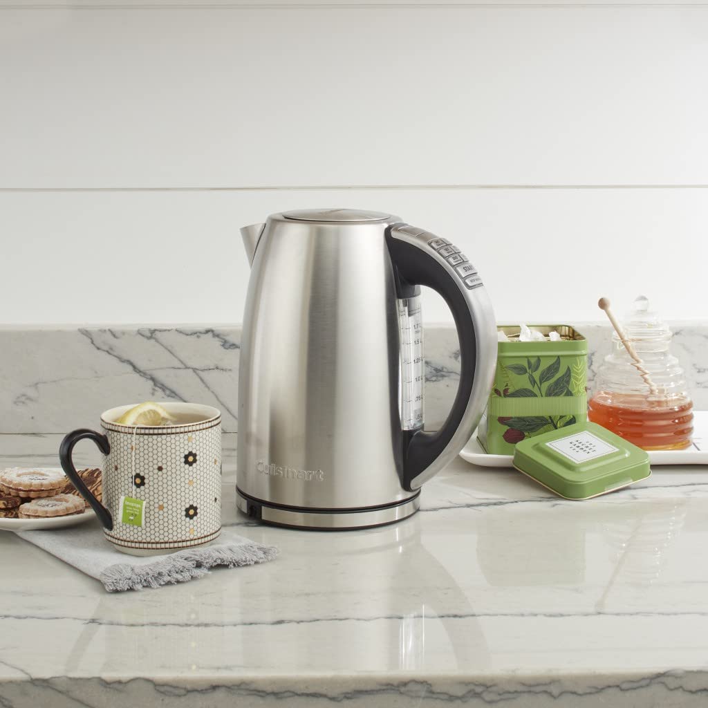 Cuisinart CPK-17 PerfecTemp 1.7-Liter Stainless Steel Cordless Electric Kettle - Fast Boiling for Tea, Coffee & Instant Meals - Perfect for Home, Office & Dorm Use