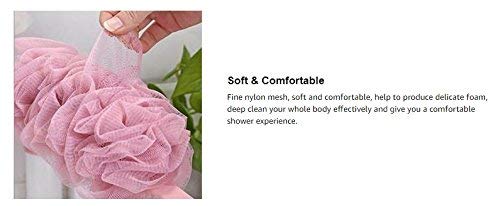 Exfoliating Loofah Bath Brush with Long Handle - Nylon Mesh Back Scrubber for Deep Cleansing & Skin Massage | Shower Body Washer for Women & Men | Perfect for Exfoliation, Back Cleaning & Relaxing Spa Experience (Light Cream)